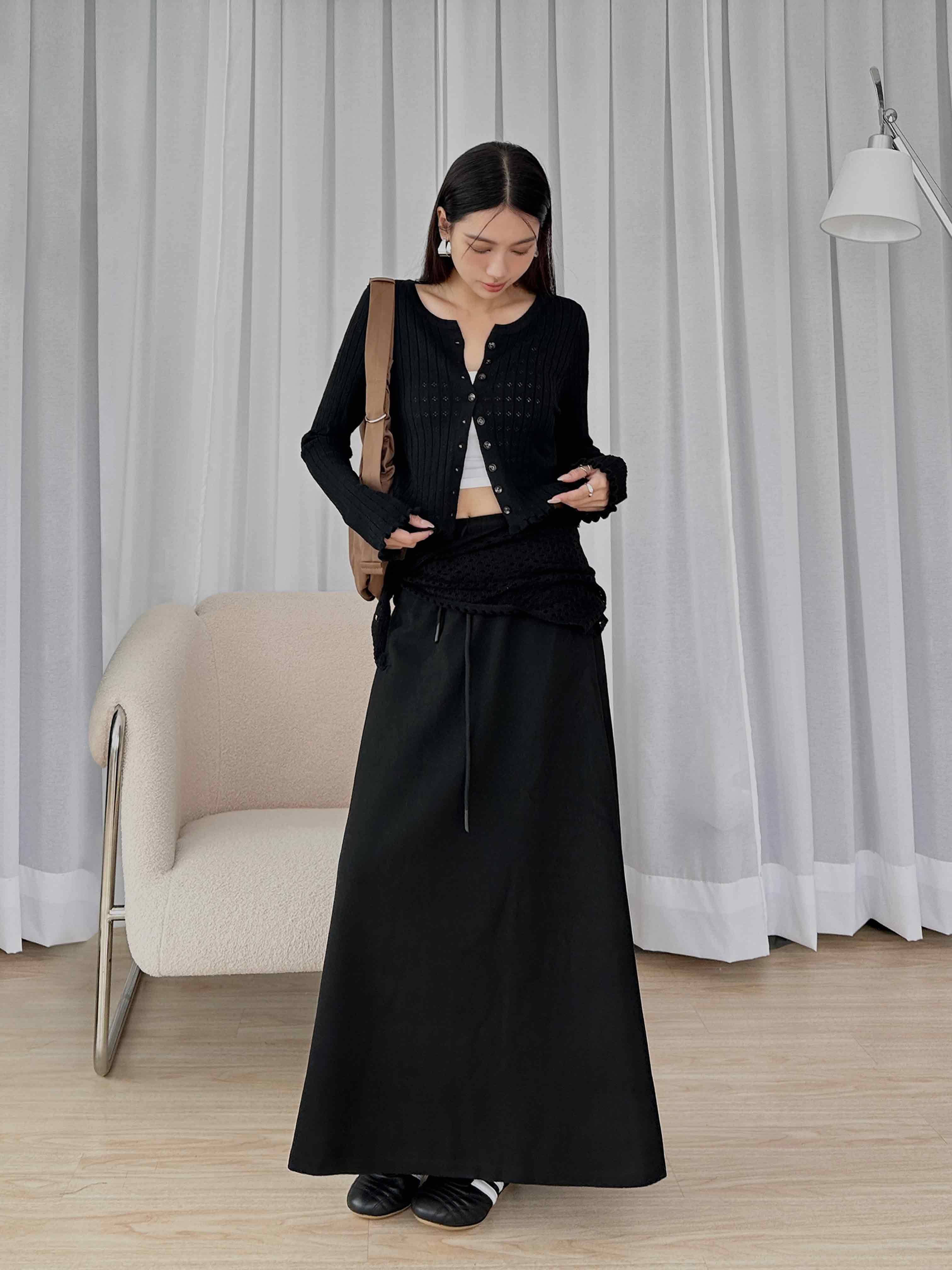 緹花紋理排釦上衣