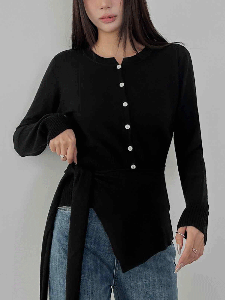 披肩針織排釦2件式上衣