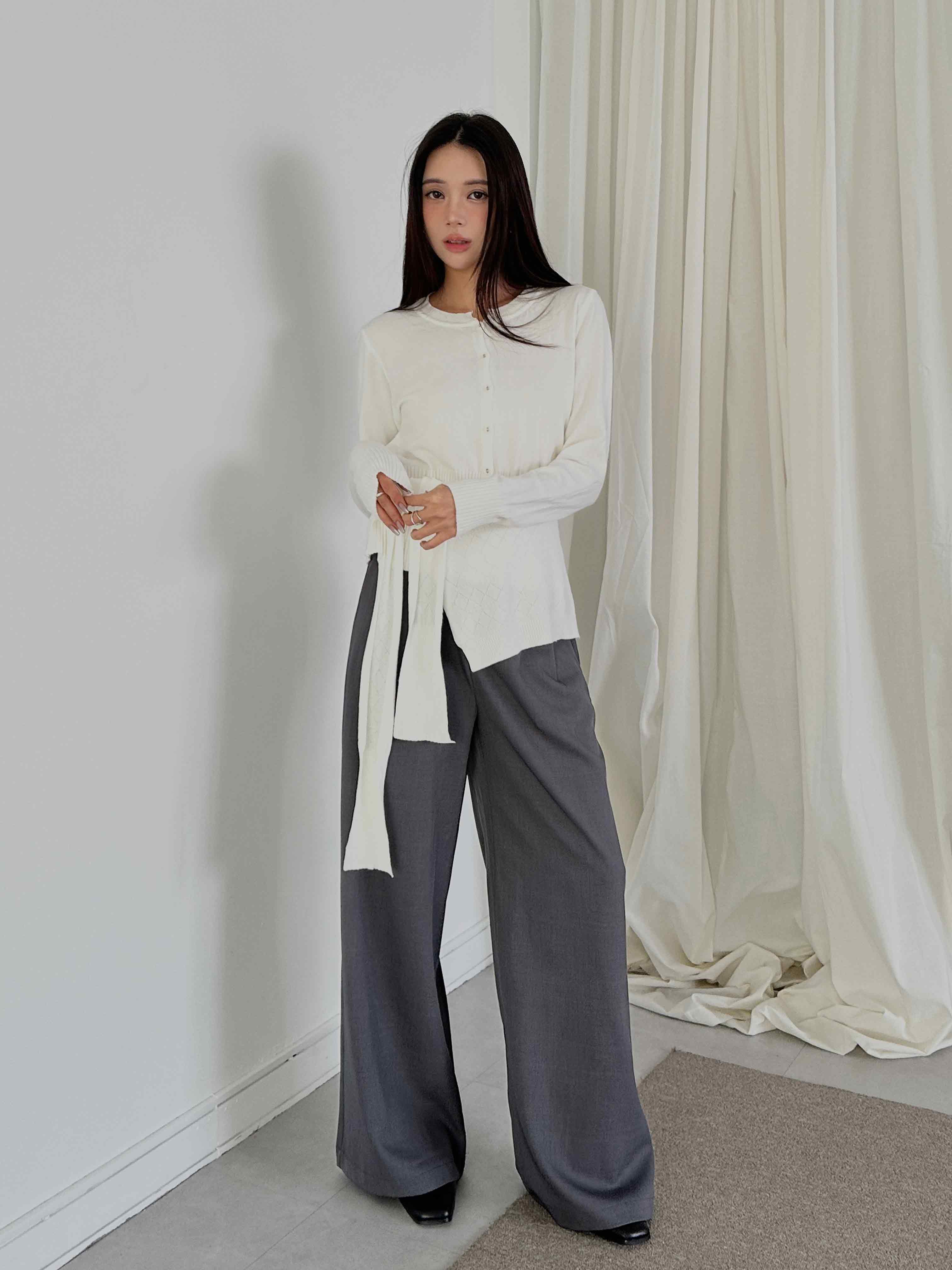 披肩針織排釦2件式上衣