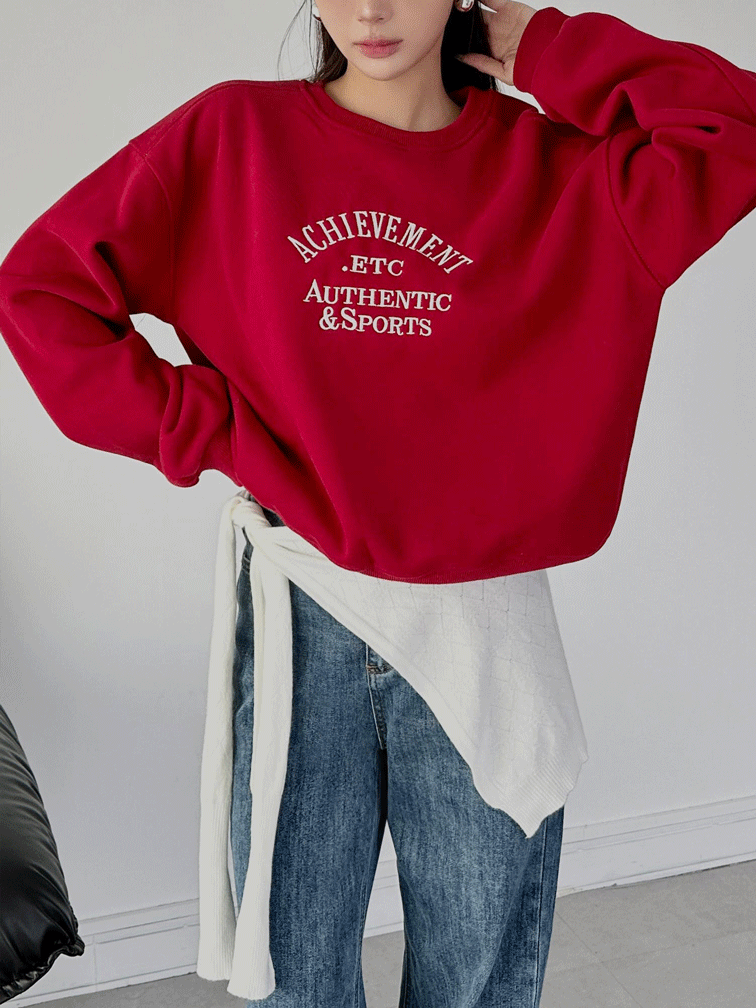 寶寶絨字母大學T