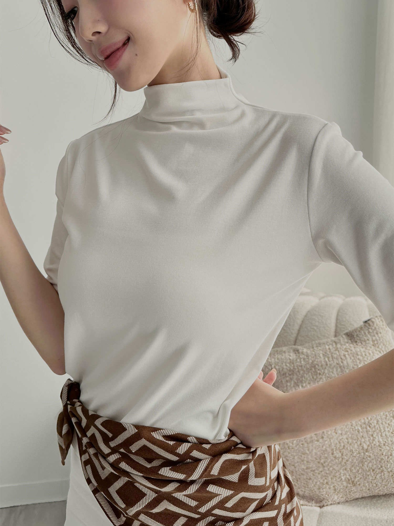 極簡柔棉立領上衣