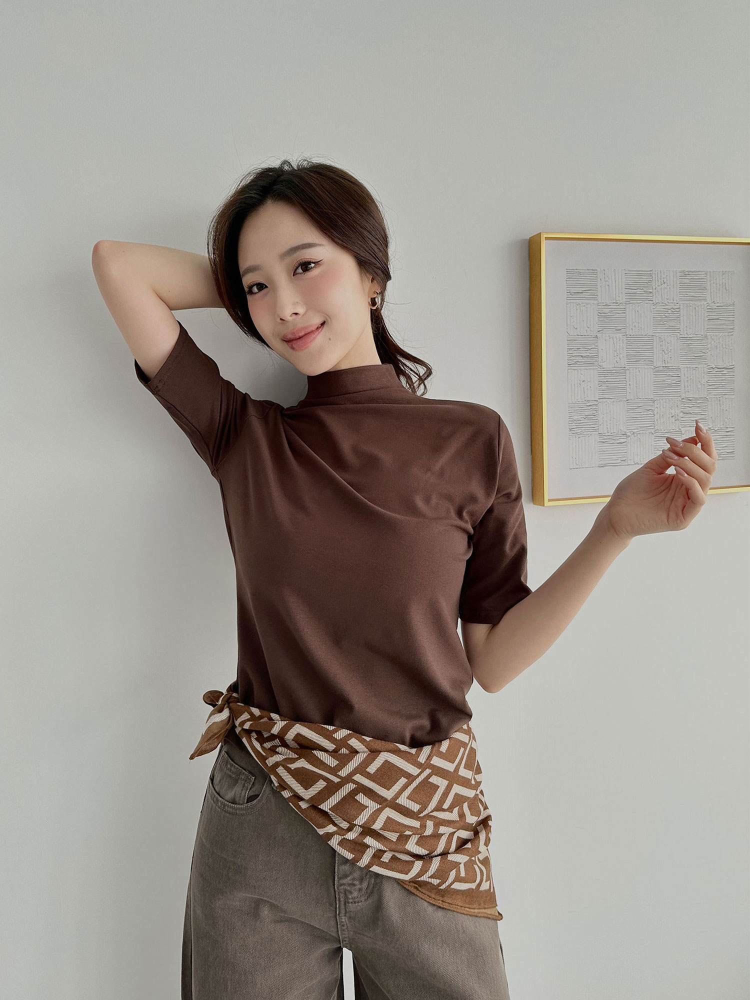 極簡柔棉立領上衣