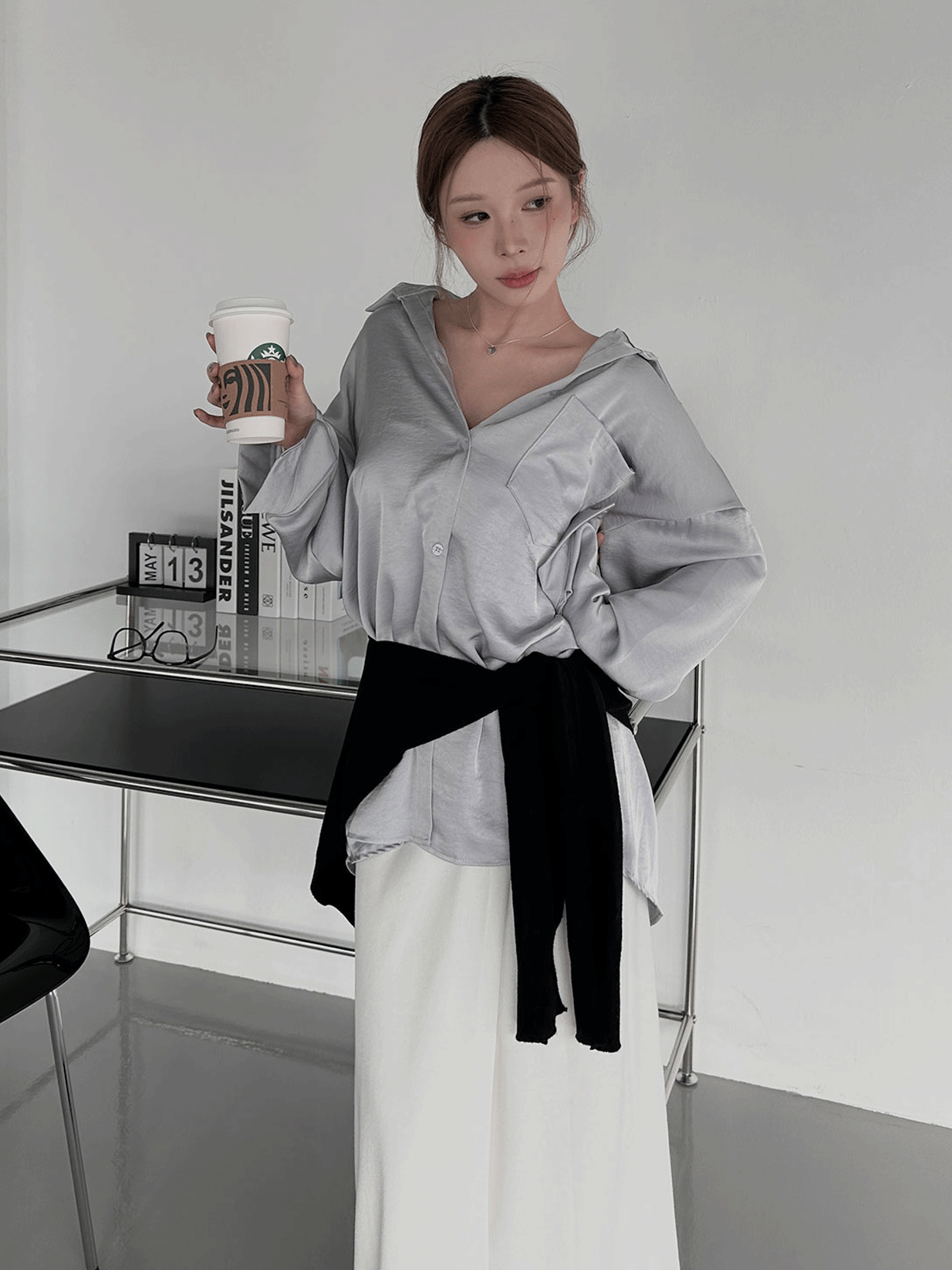 質感緞面光澤襯衫