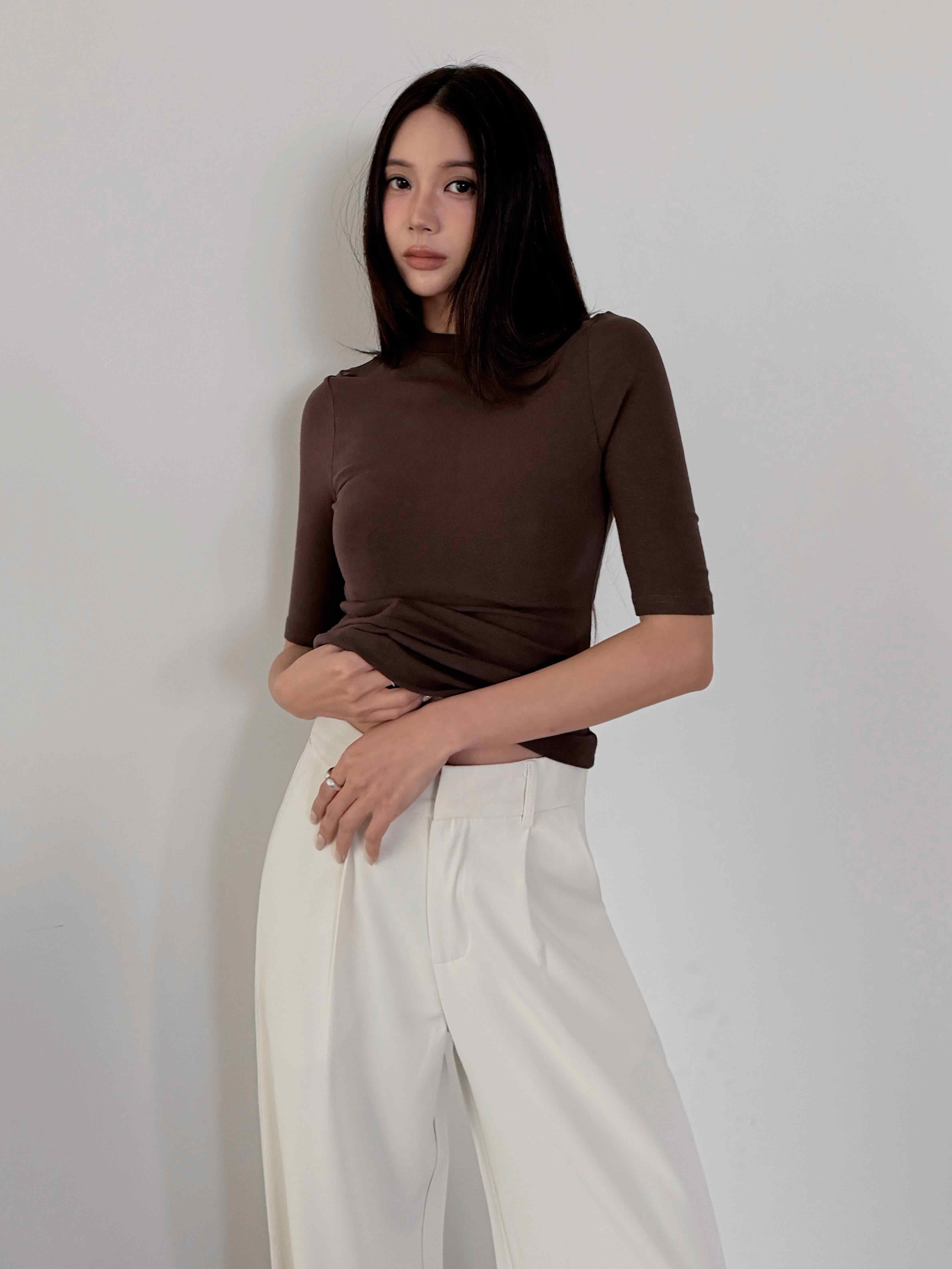 超柔彈五分袖上衣