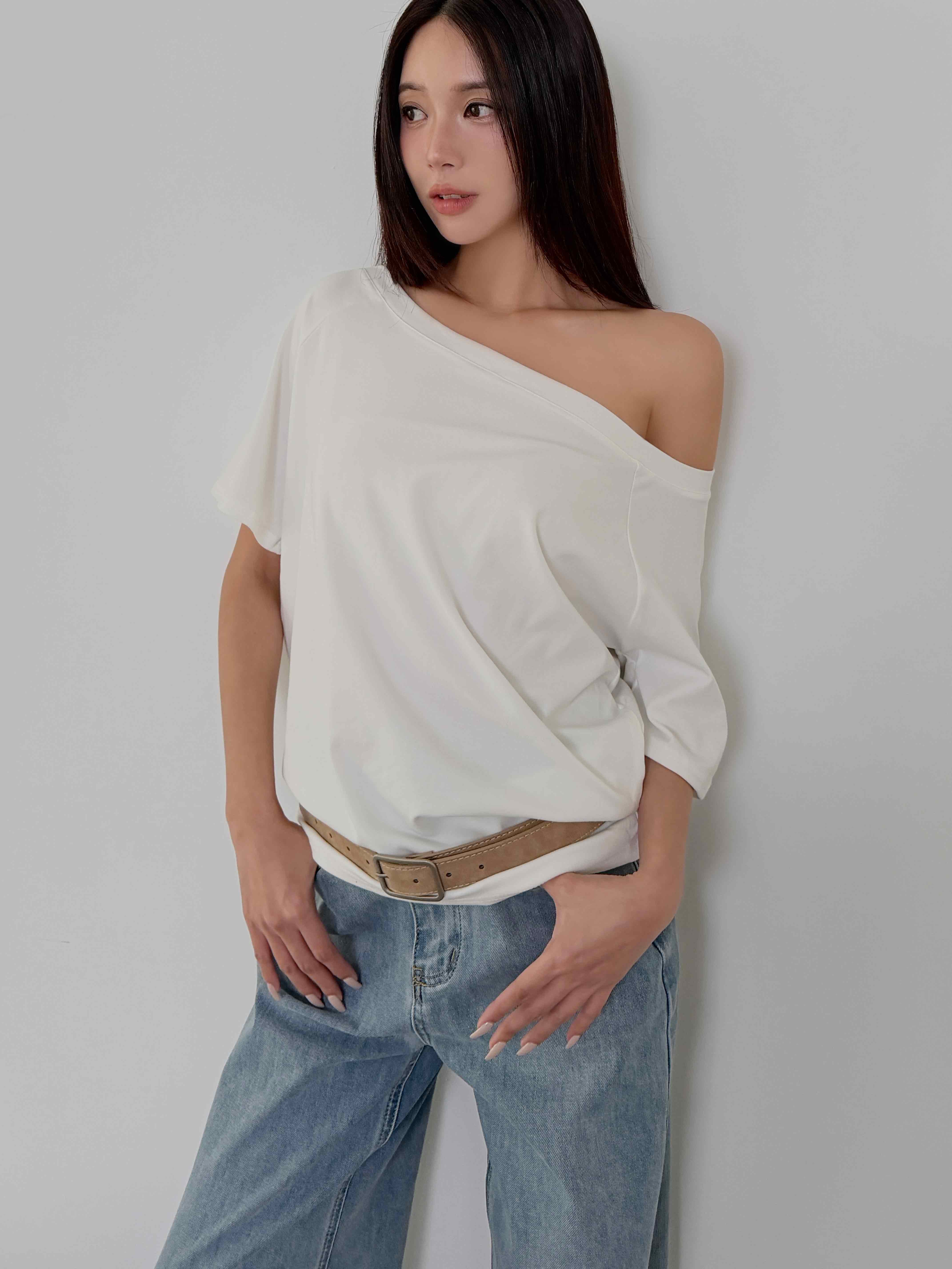 棉質舒柔彈力平口上衣