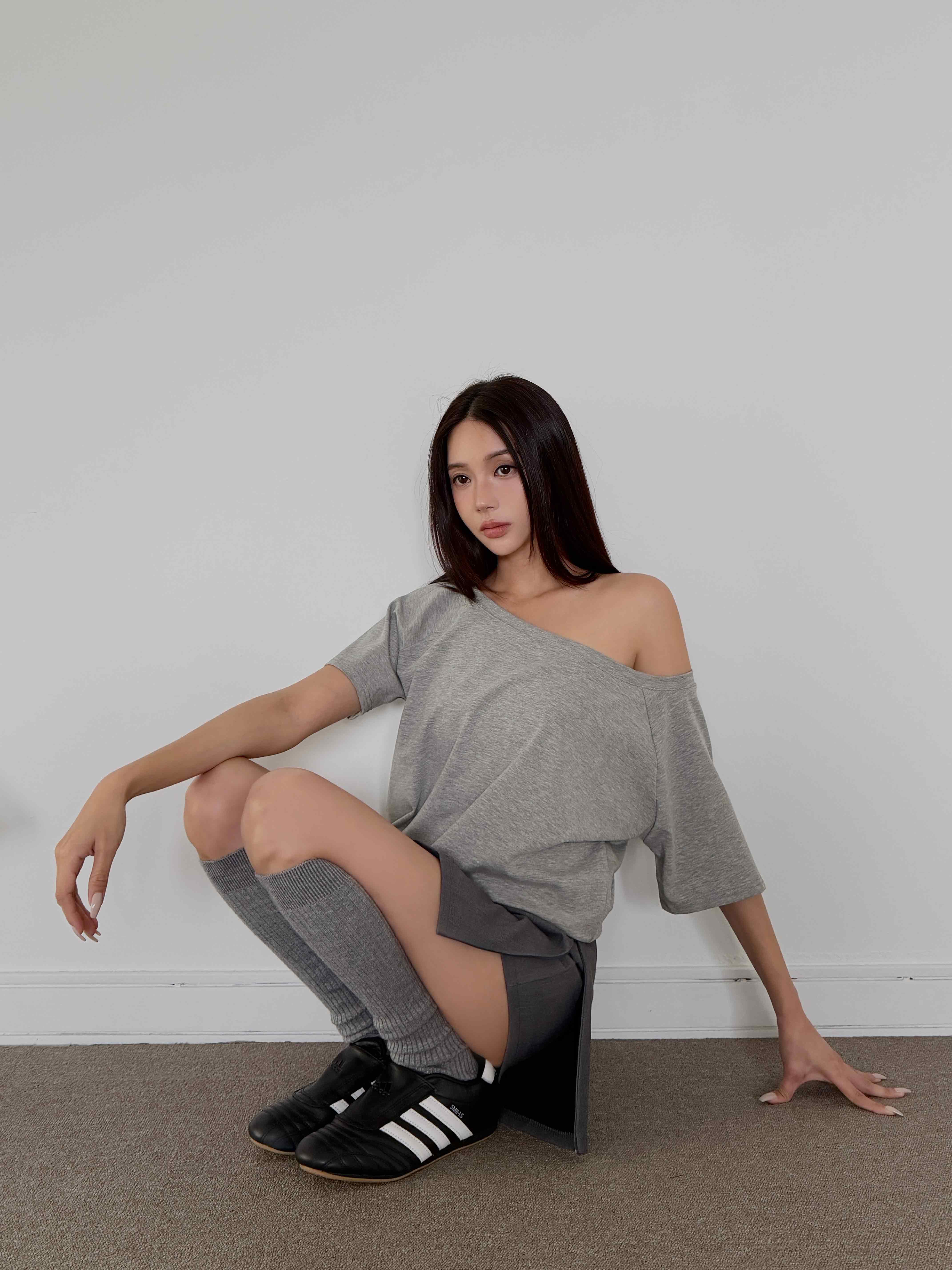 棉質舒柔彈力平口上衣