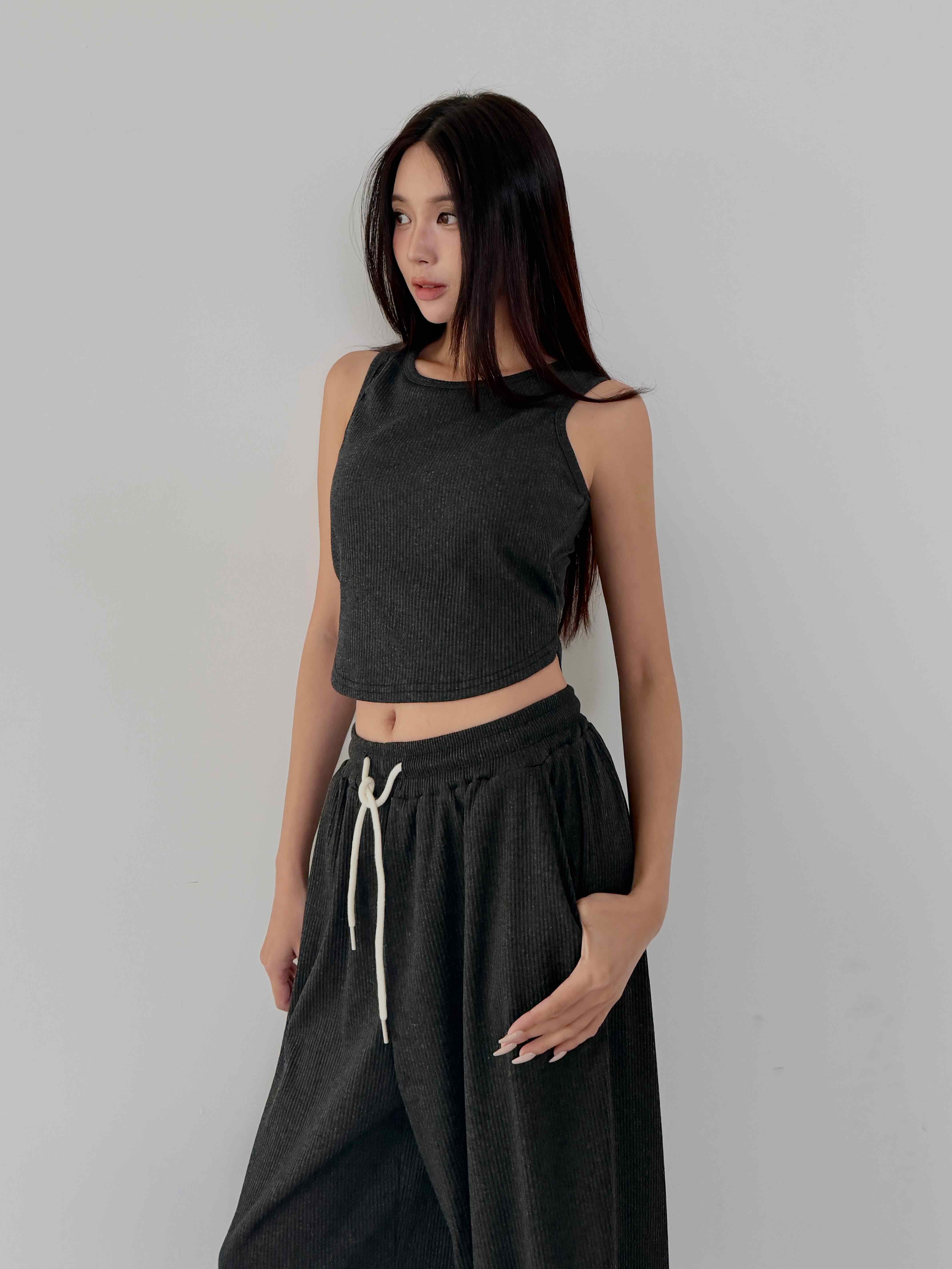 羅紋彈力背心長褲套裝