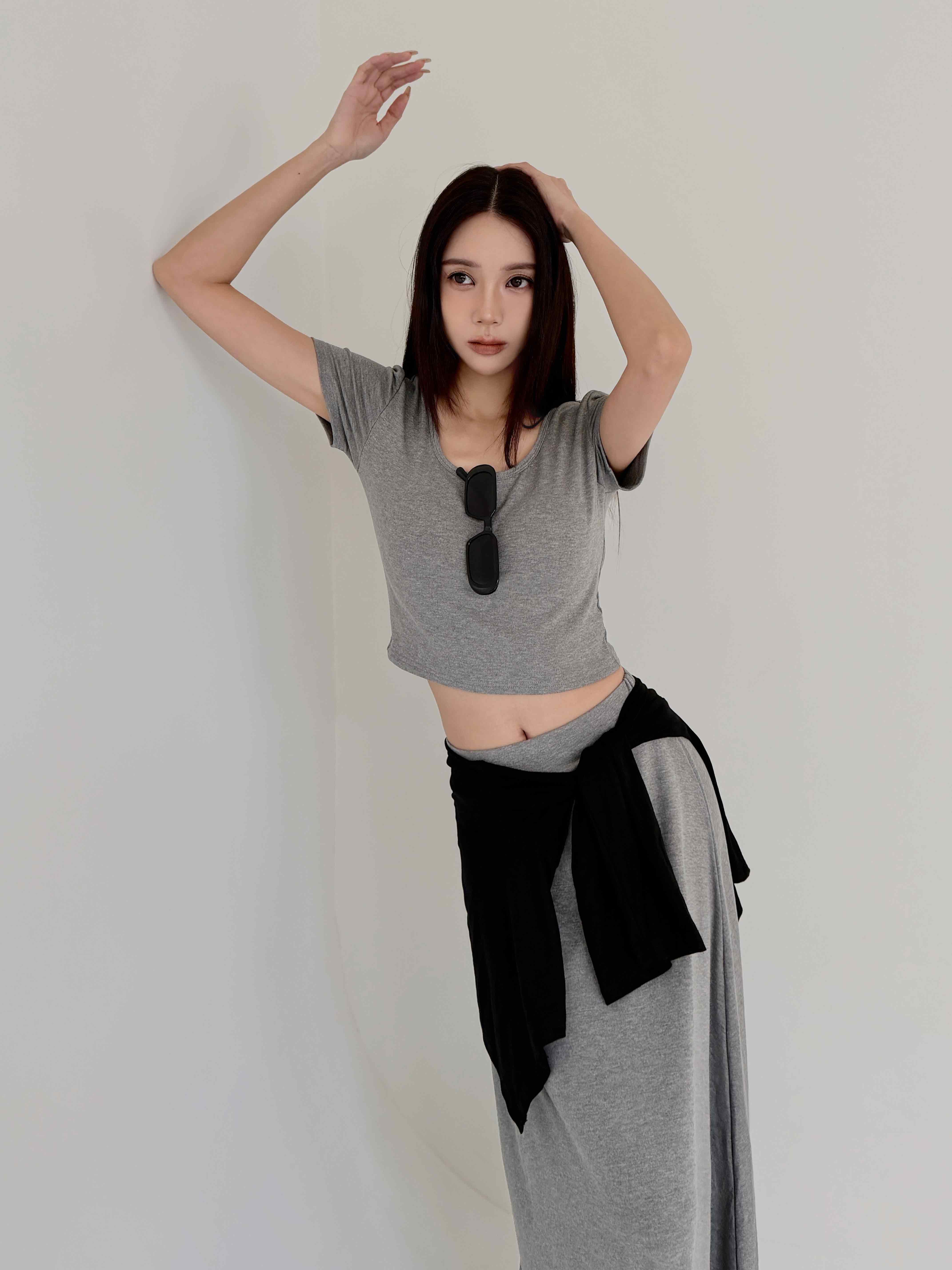 彈力 BRA TOP 長裙套裝