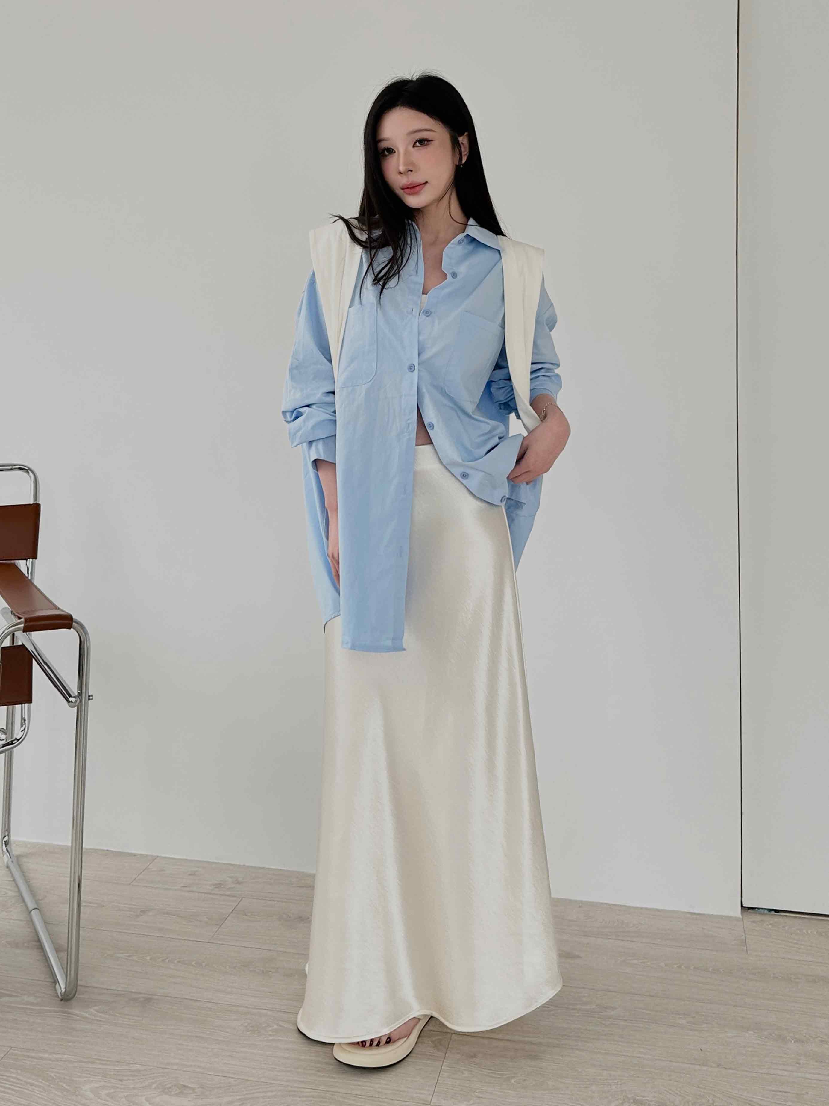 簡約輕量襯衫 附披肩