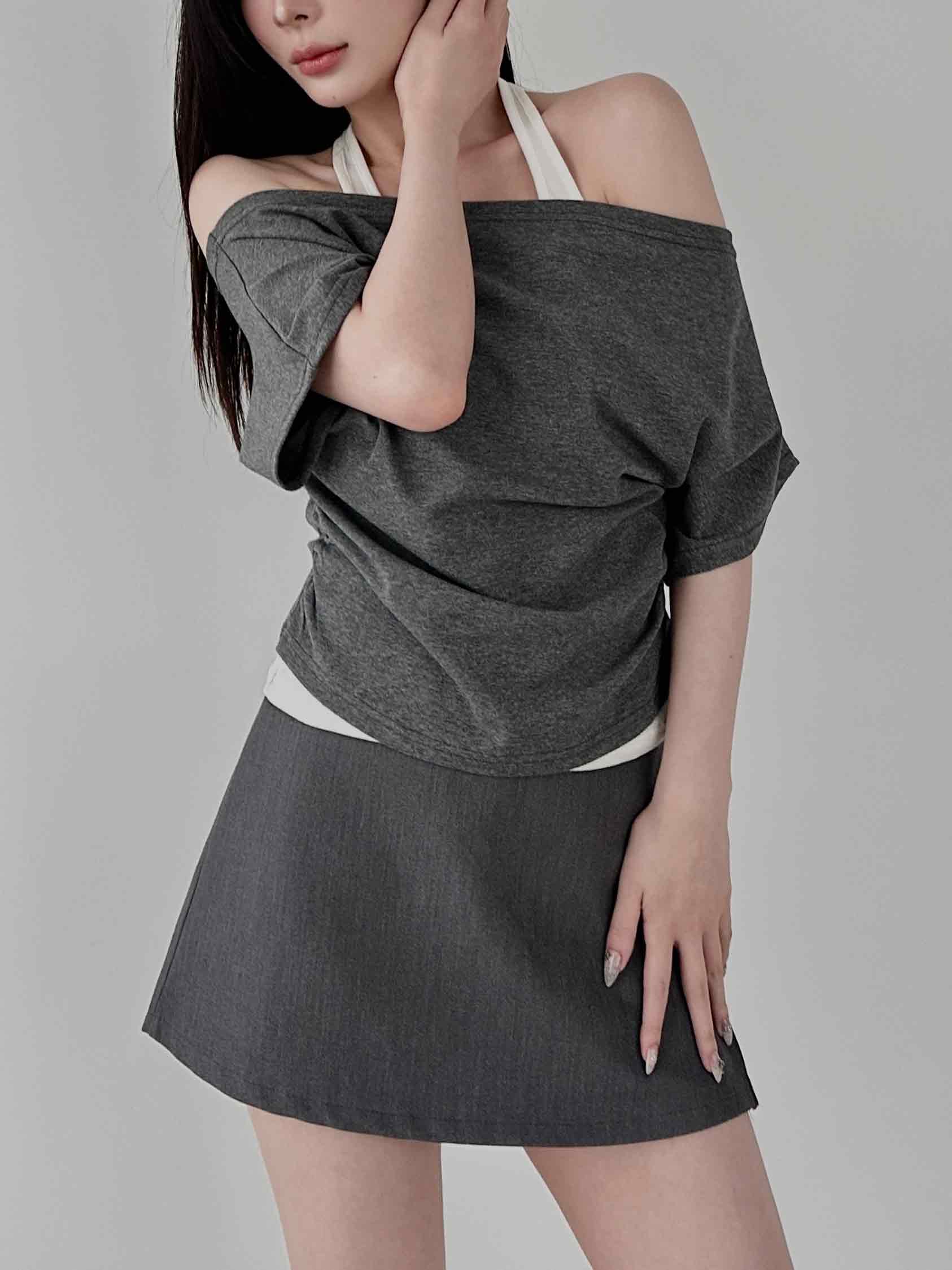 萊賽爾繞脖假兩件上衣