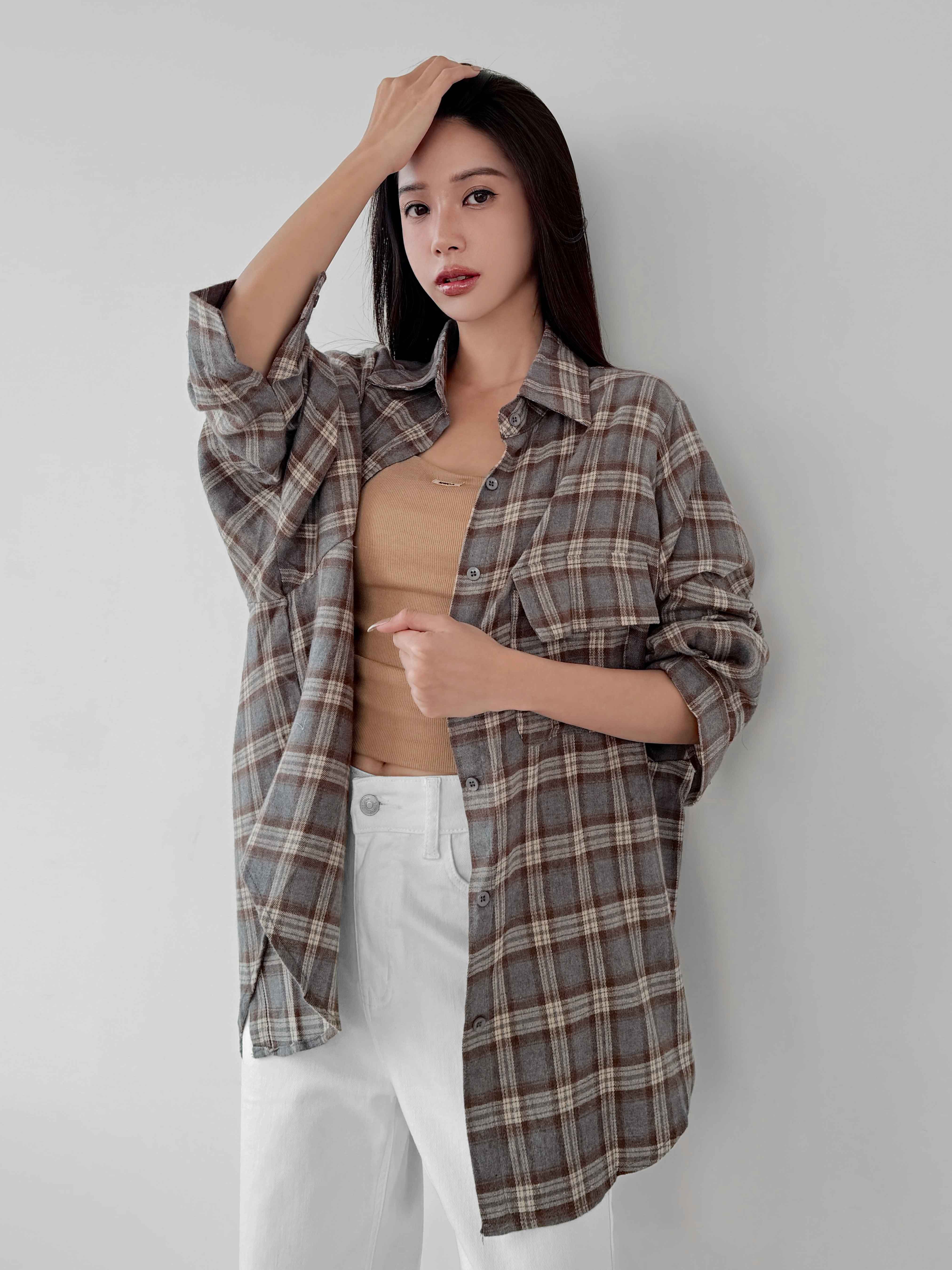 磨毛格紋襯衫 BRA TOP 套裝