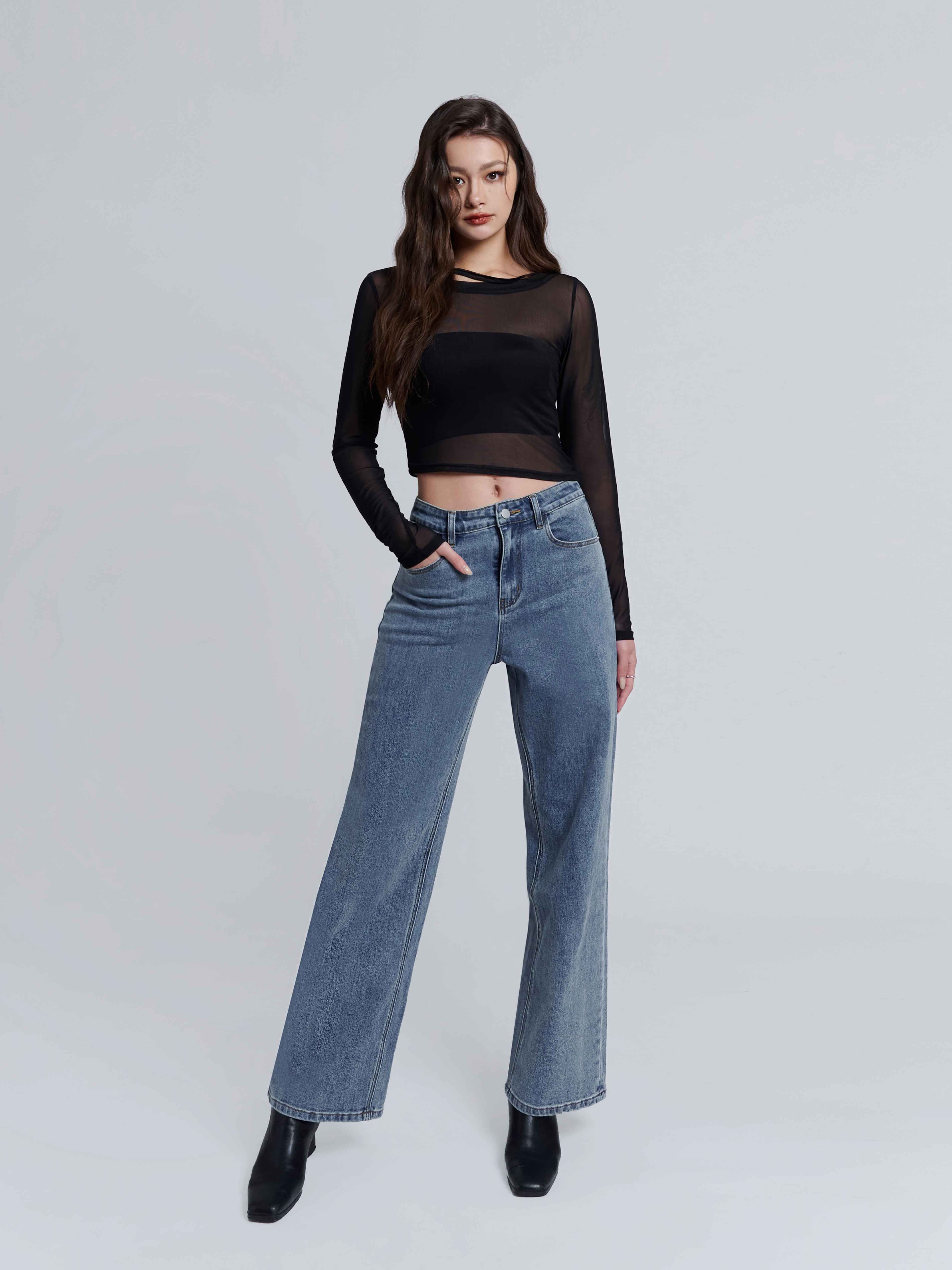 隨性感牛仔．直筒褲